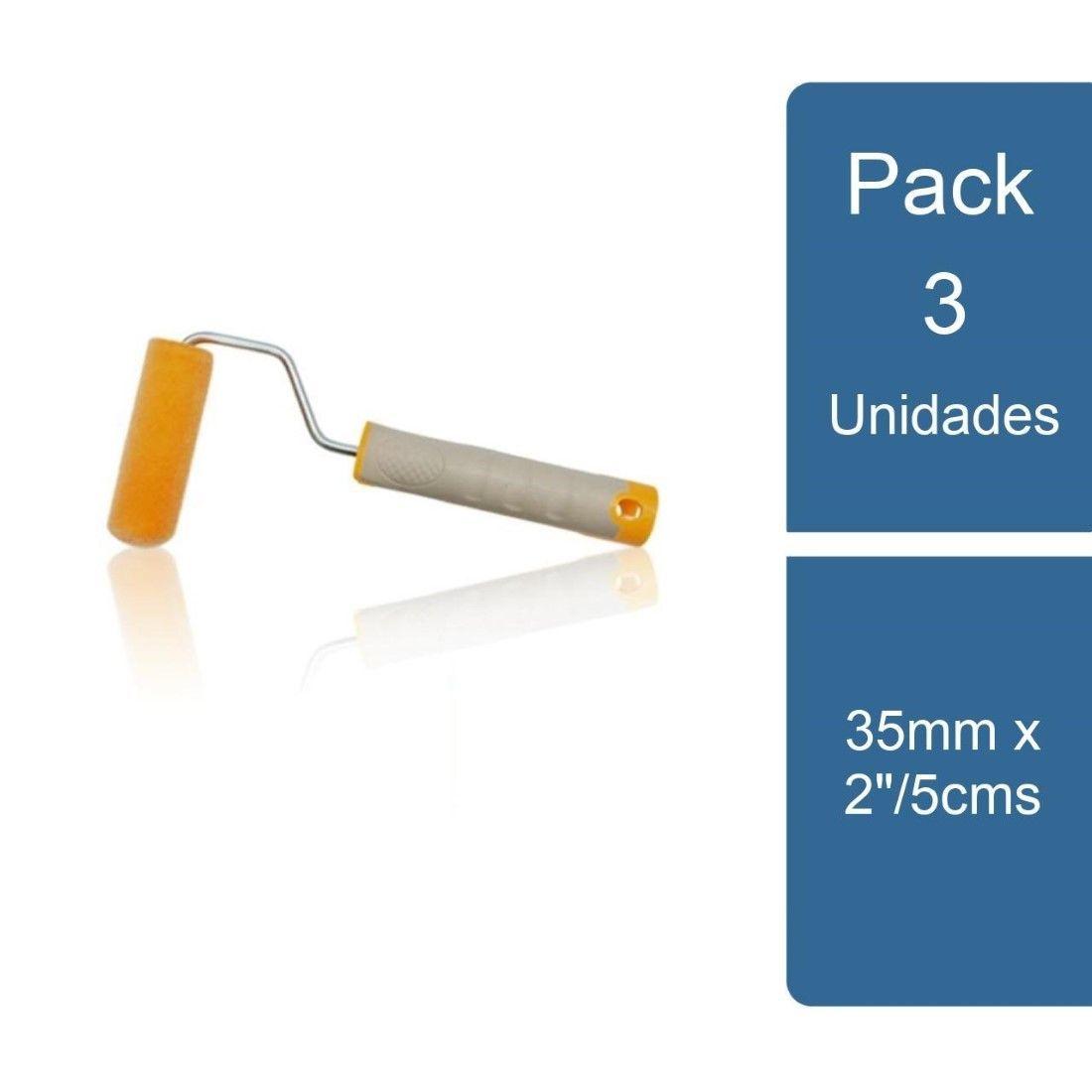Pack 3 Rodillo Espuma Poliflocada 35mm x 2"/5cms Lizcal-0
