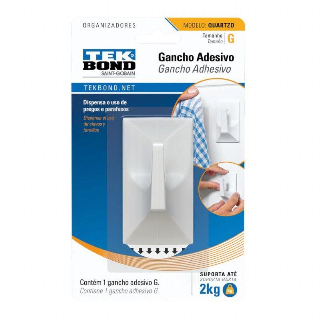 Ganchos Adhesivos Plástico Cuarzo Blanco G - 2kg 1un Tekbond-0