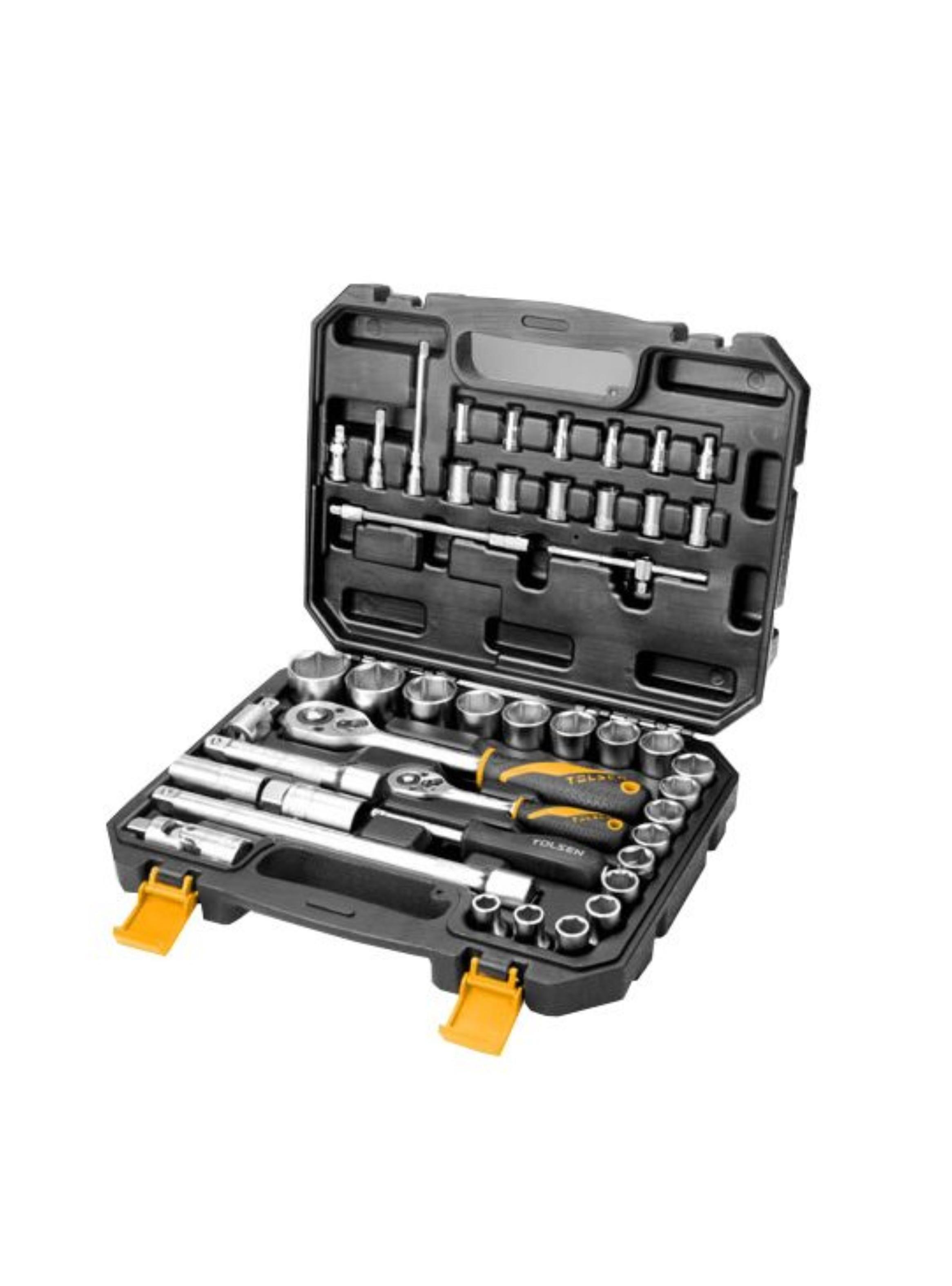 Juego de Dados 1/2" y 1/4" 45 piezas Tolsen-0