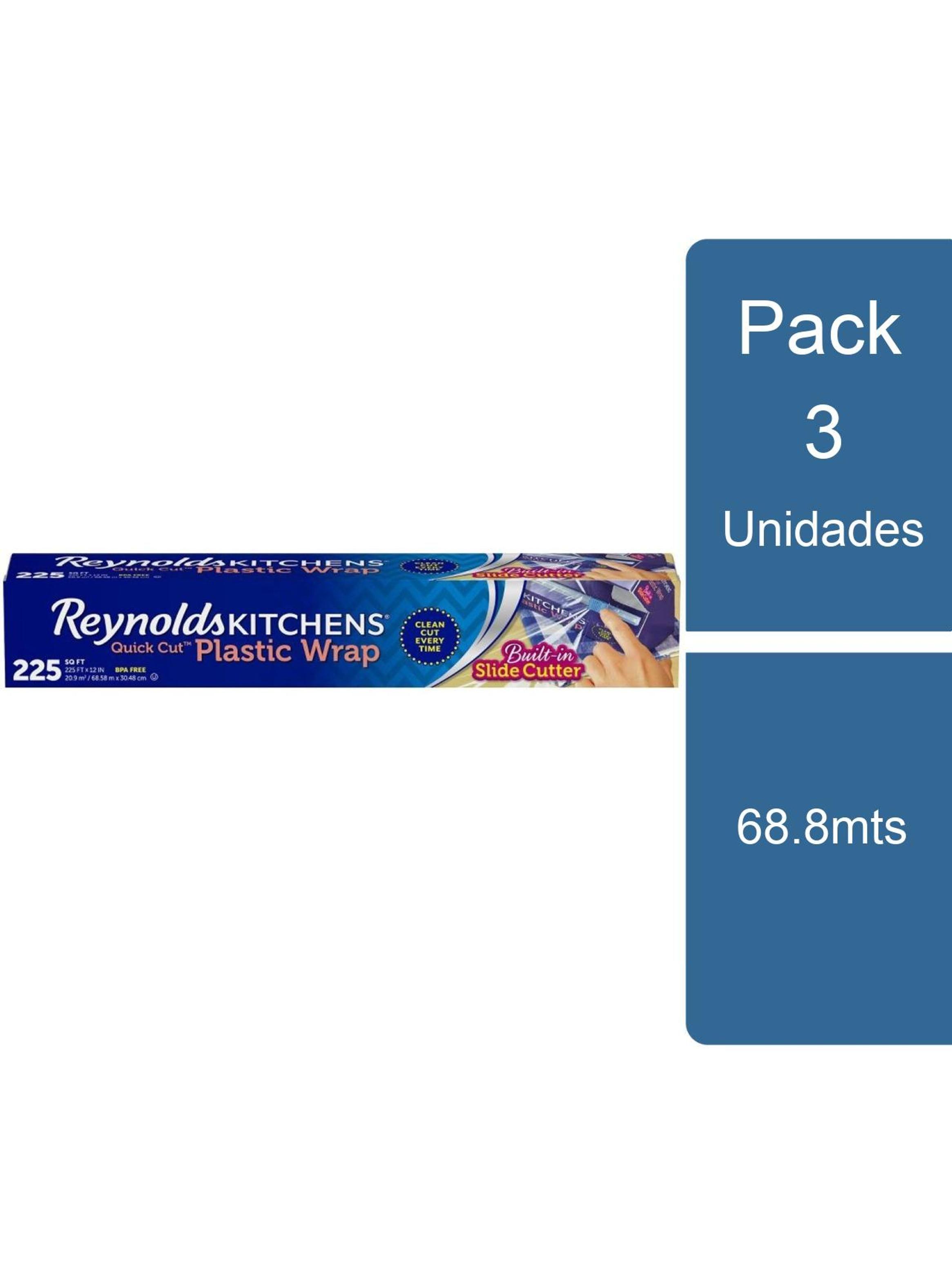 Pack 3 Film Plástico para alimentos 68.8mts Reynolds Wrap-0