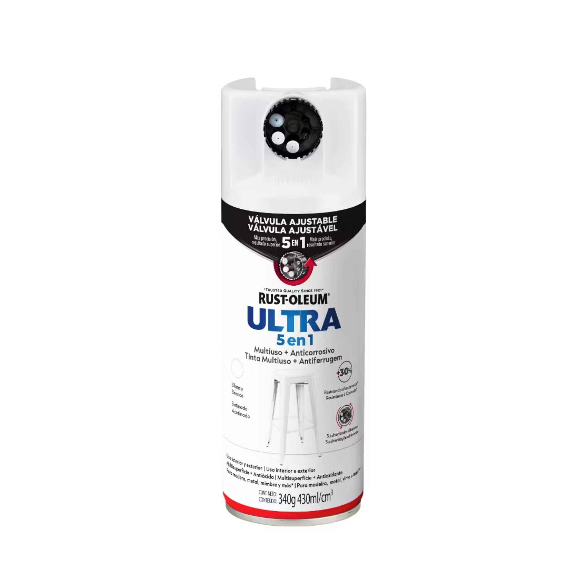 Pintura en Aerosol Ultra 5 en 1 340grs Blanco Satinado - Rust Oleum-0