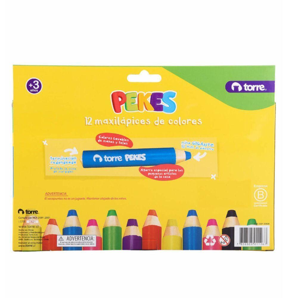 Maxi lápices Pekes 12 colores Torre-1