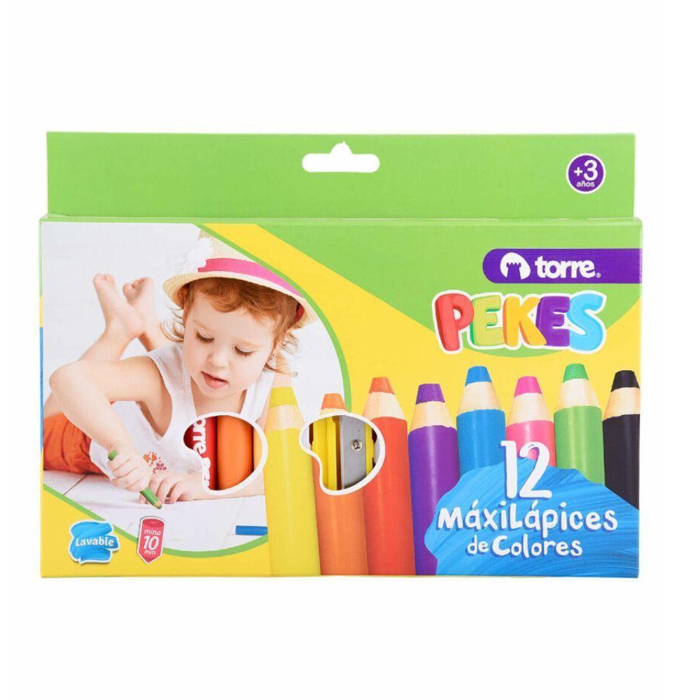 Maxi lápices Pekes 12 colores Torre-0