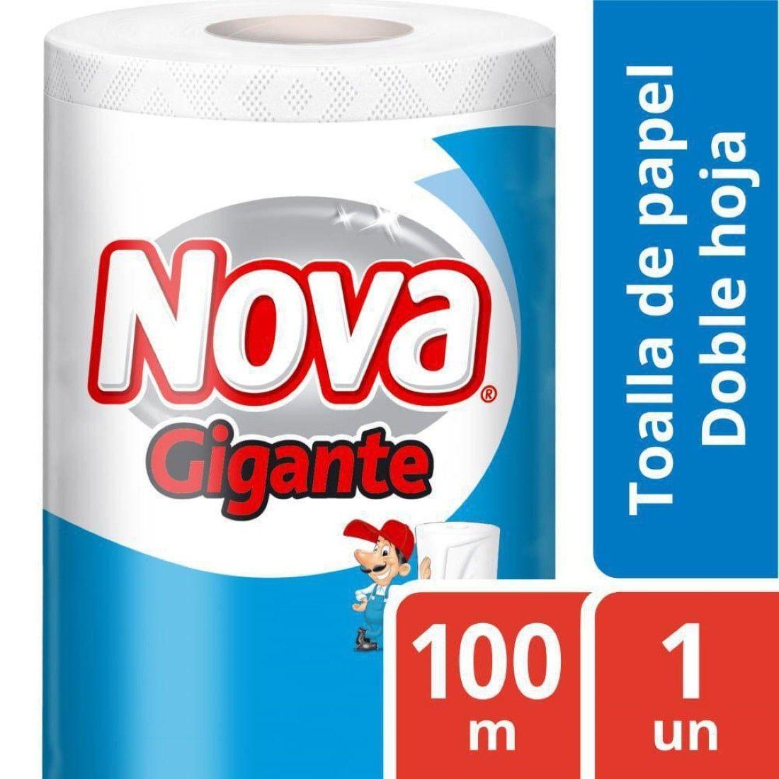 Toalla De Papel Para Cocina Doble Hoja 100mts Gigante Nova-0