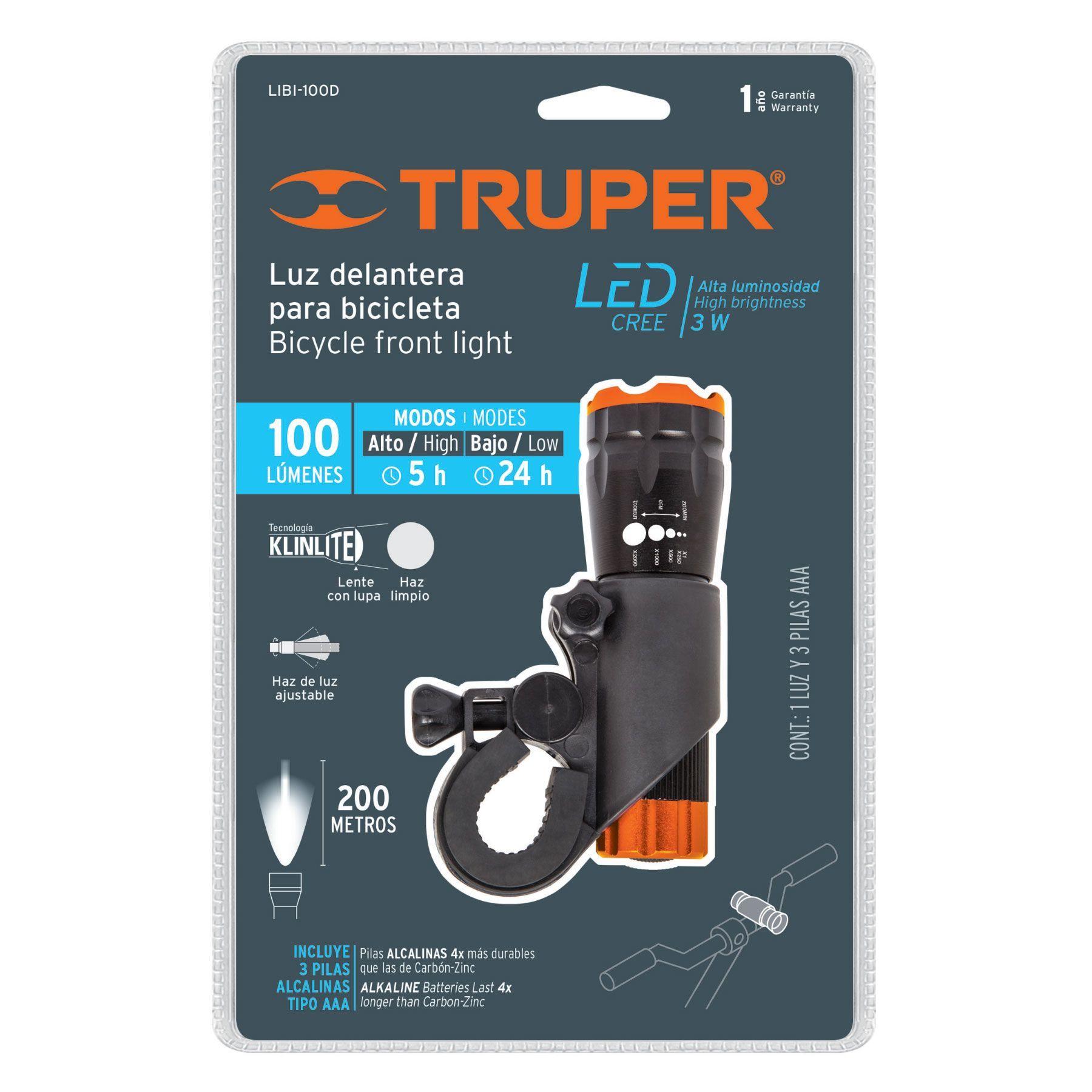 Truper Luz Delantera Bicicleta 100lm-1