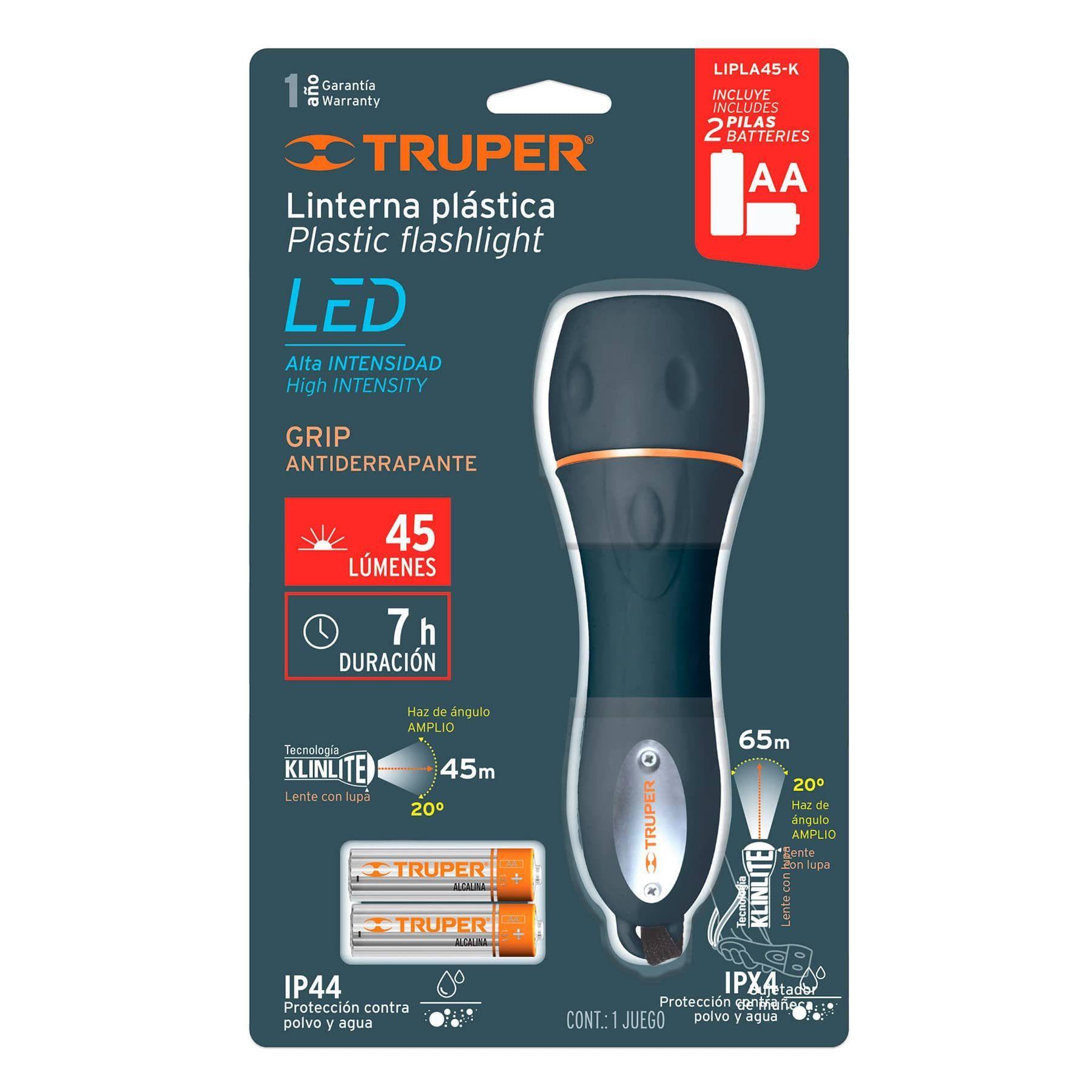 Linterna Plástica 45lm 2xaa Truper-1