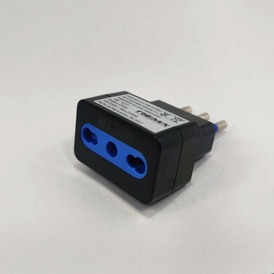 Adaptador 10/16A 2200W Con Protección Negro Rema-0