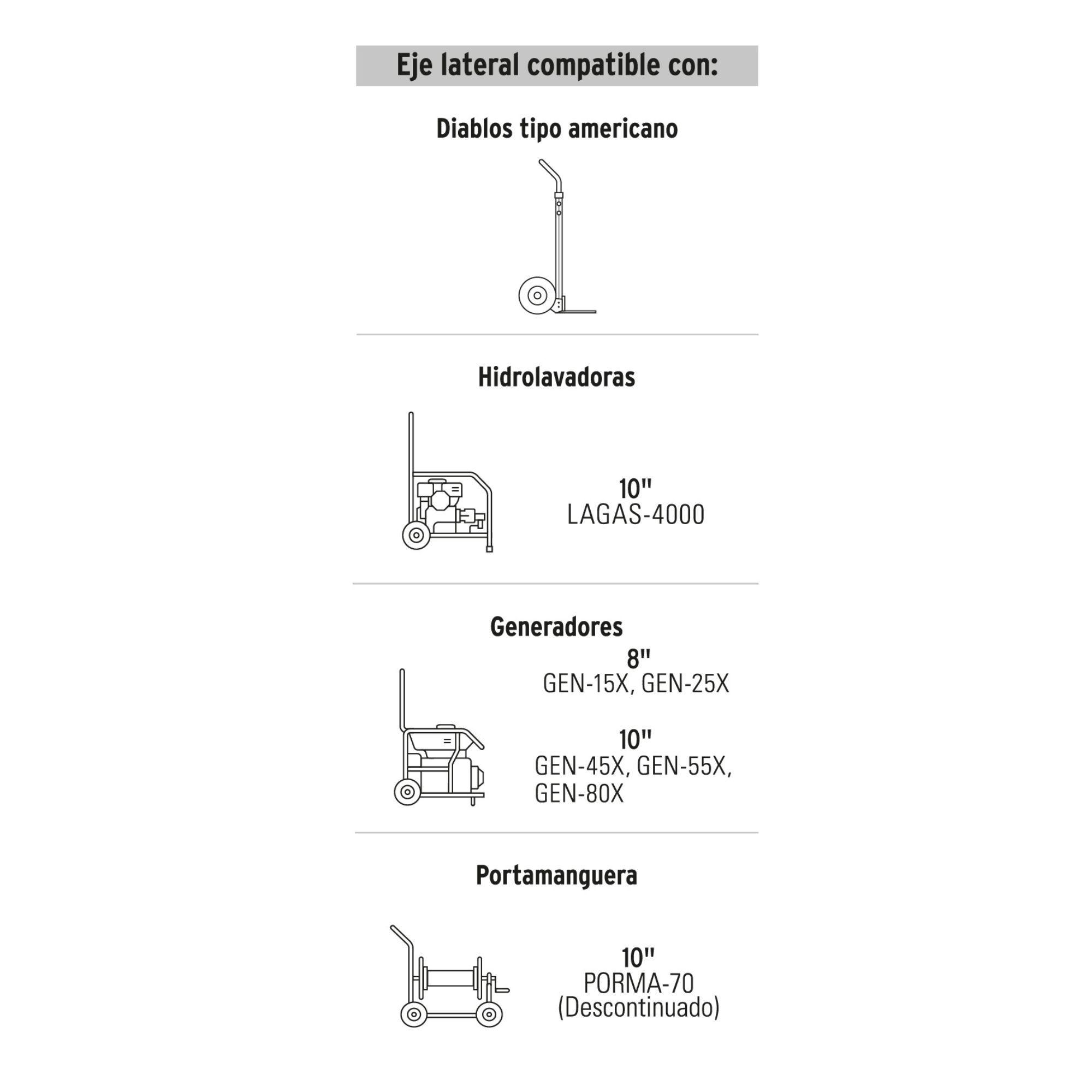 Rueda para carro/yegua neumática 10" / 135kg - Fiero-3