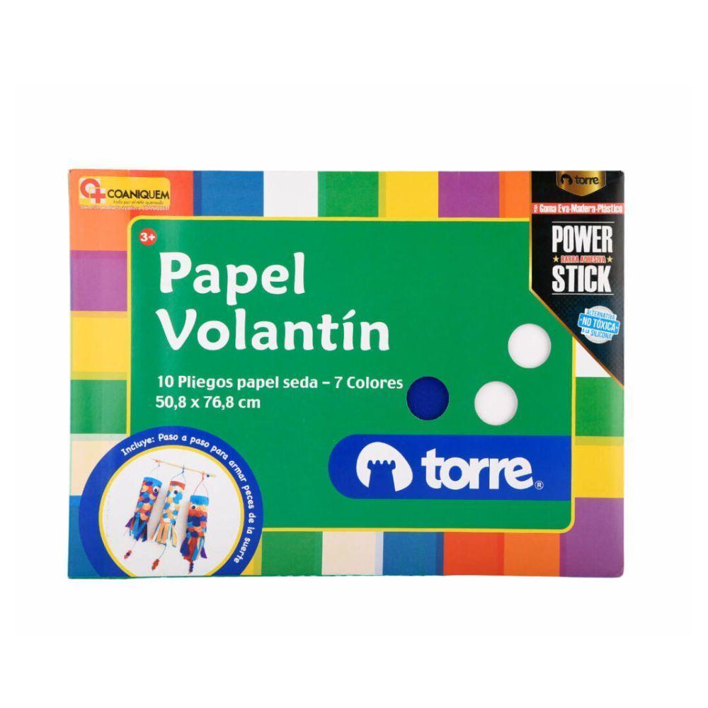 Papel Volantín 10 pliegos / 7 colores 50.8x76.8cms Torre-0