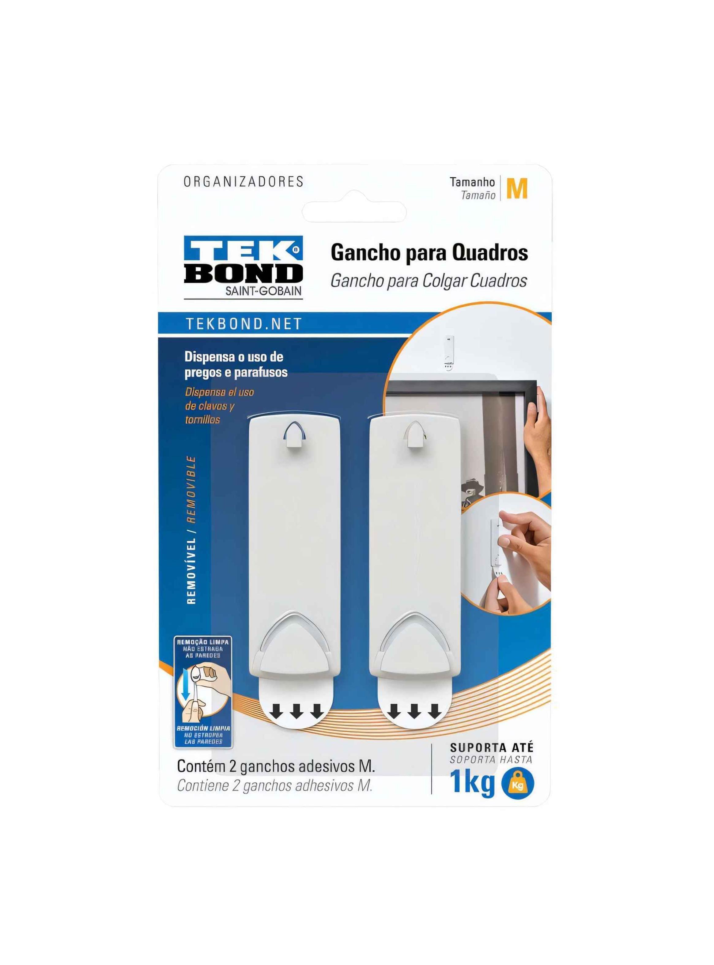 Ganchos / Clavos Adhesivos Para Cuadros M - 1kg 2un. Tekbond-0