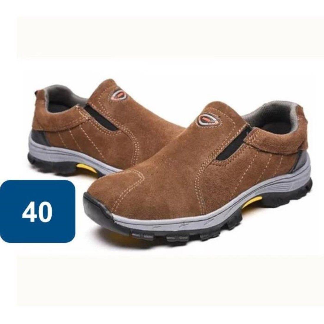 Zapatos De Seguridad Sin Cordones Café Nº40-0