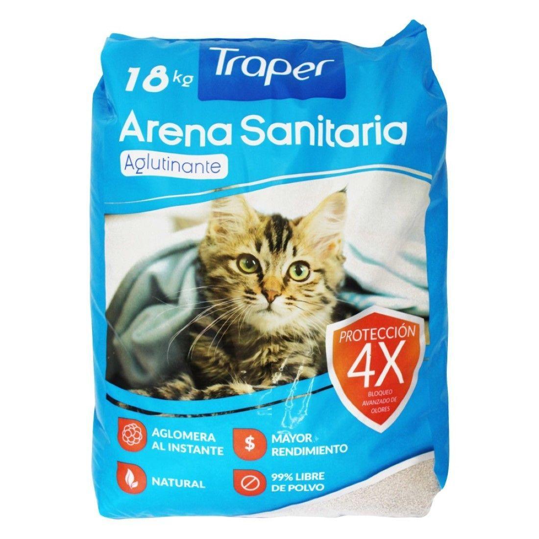 Arena Para Gatos Aglutinante 18kg Traper-0