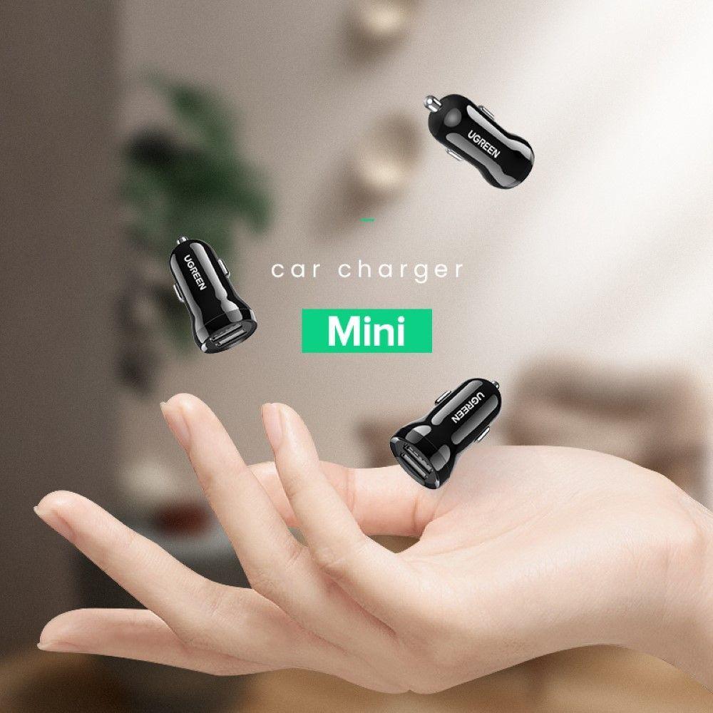 Cargador para automovil 24W 2xUSB-A ED018 Negro Ugreen-3