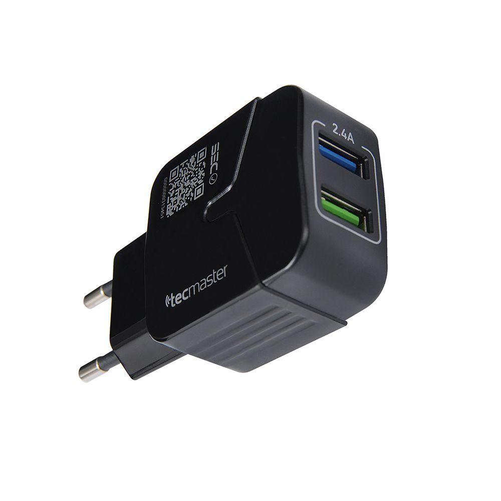Cargador de Pared 2 USB 2.1A + 1.2A Tecmaster-2