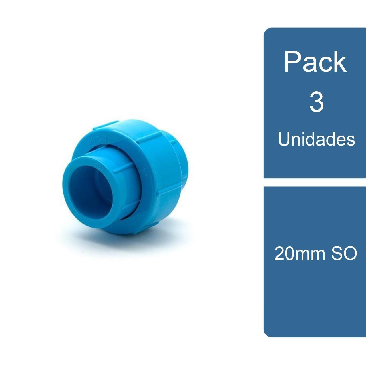 Pack 3 Unión Americana PVC Hidráulico 20mm SO PVC-0
