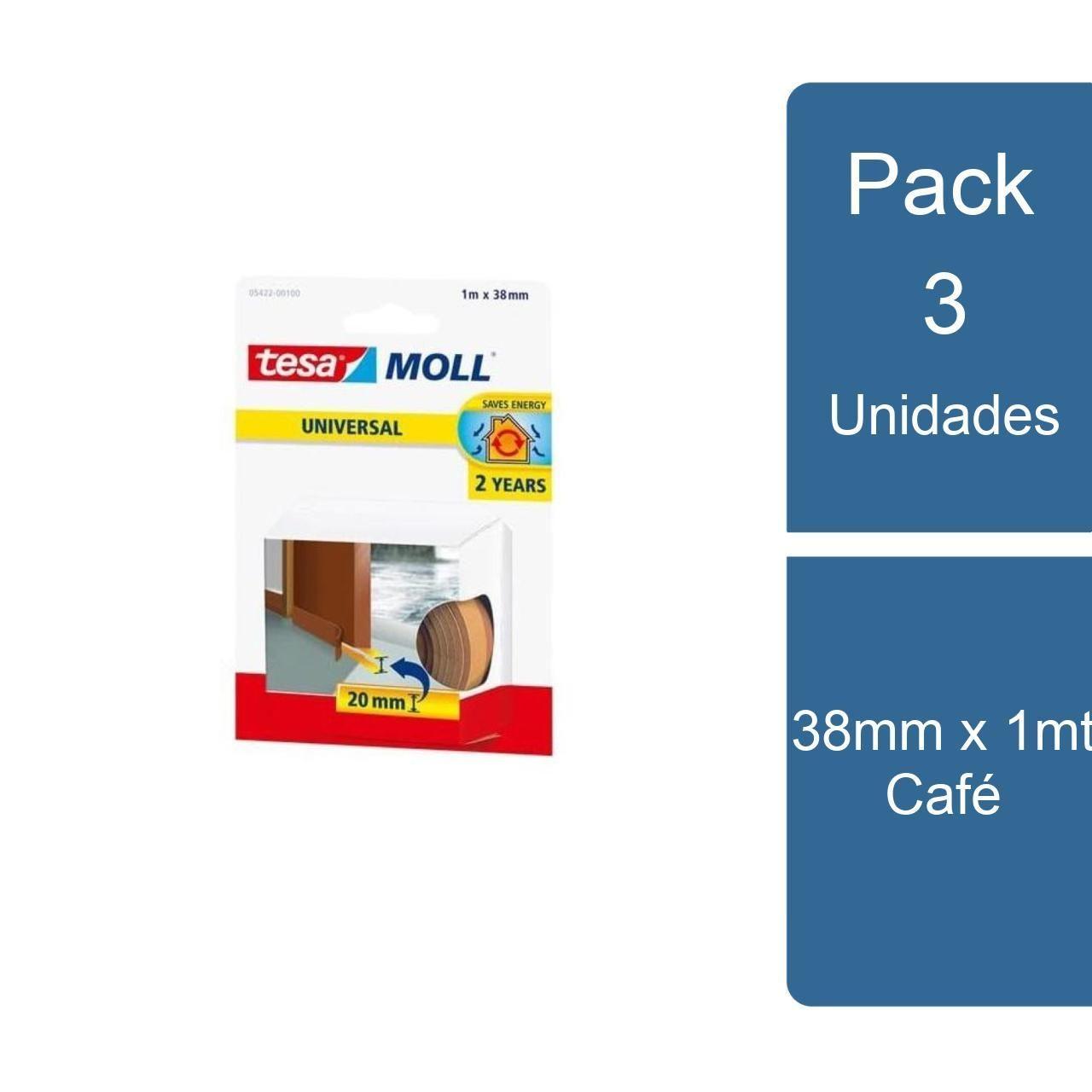 Pack 3 Tesamoll Universal para puertas 38mm x 1mt Café tesa-0