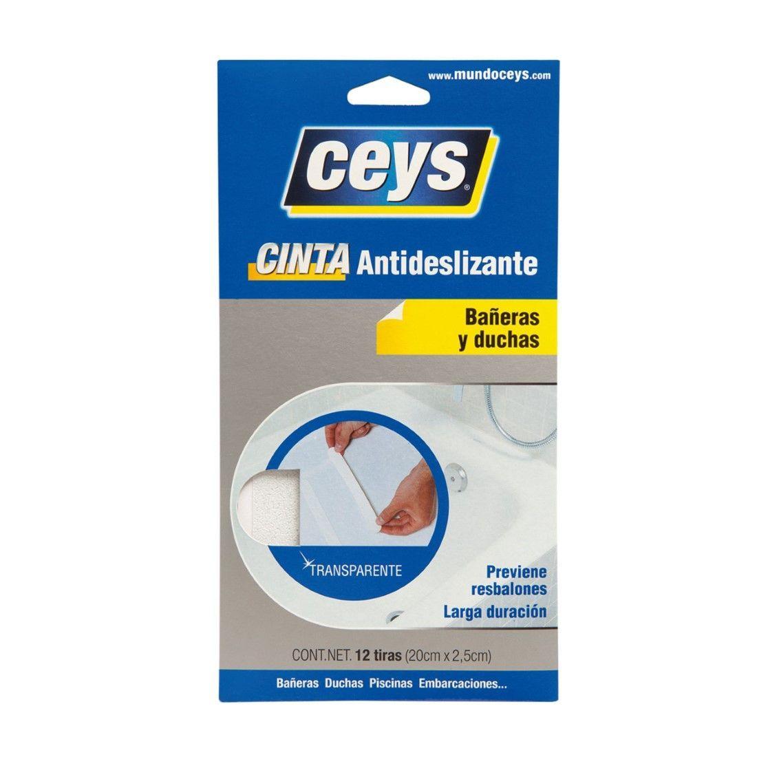 Cinta antideslizante para baño Transparente 12un Ceys-0