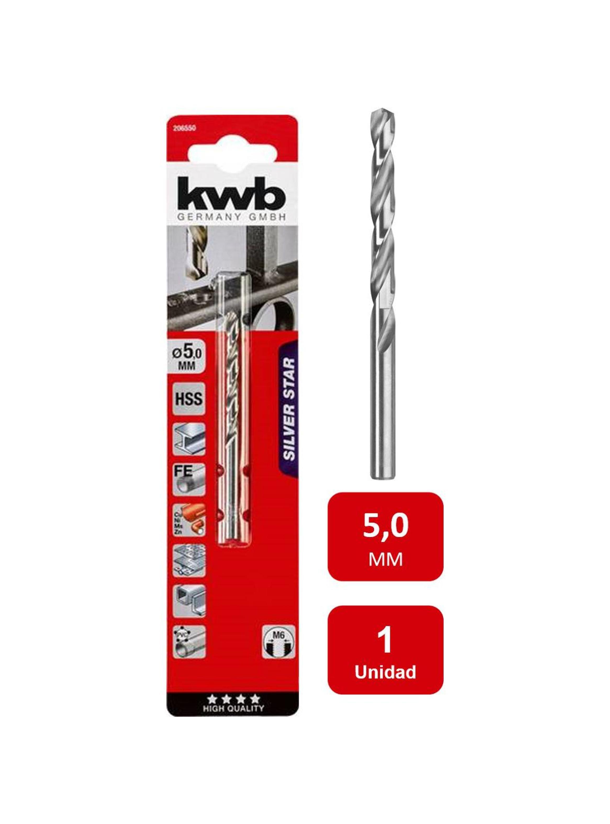 Broca Acero Rápido Hss Silver 5.0mm Kwb-0