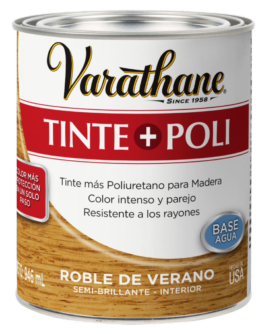 Barniz Poli + Tinte Base Agua 946ml Roble Verano Varathane-0