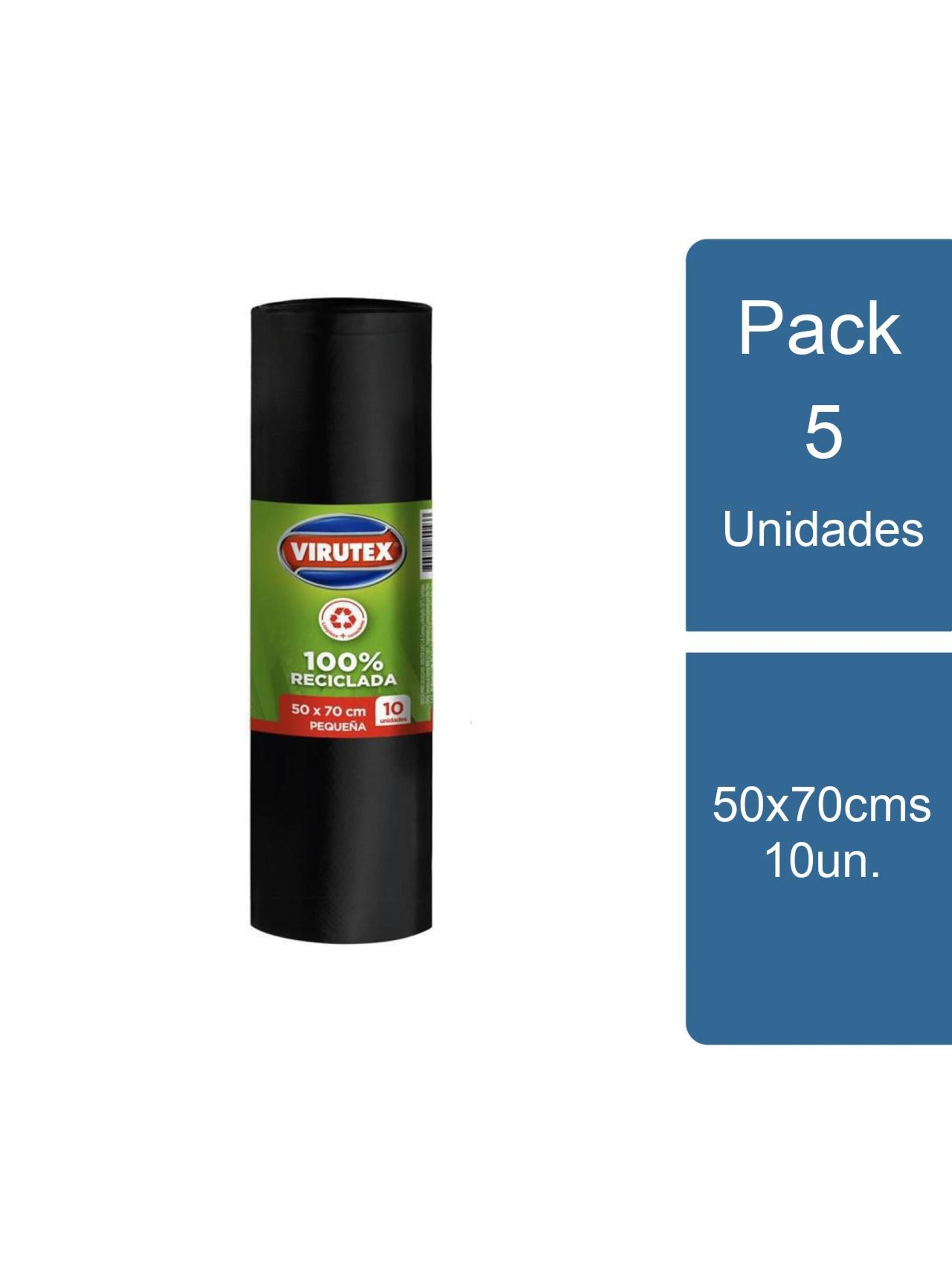 Pack 5 Bolsa para Basura Reciclada 50x70cms 10un. Virutex-0