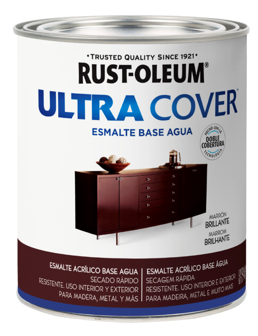 Esmalte al Agua Ultra Cover 946ml Marrón Rust Oleum-0