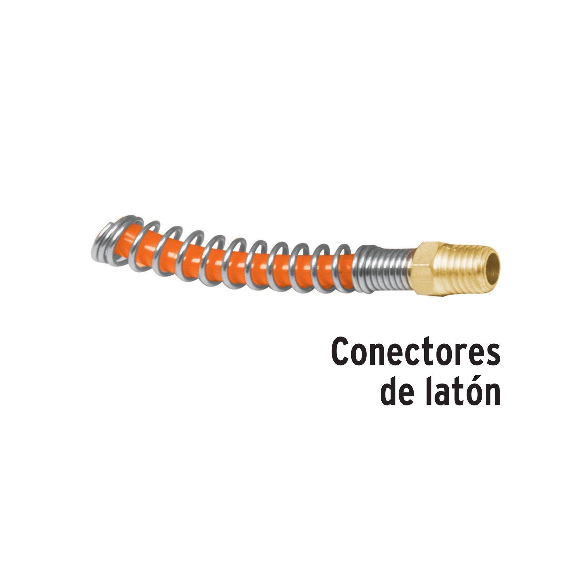 Manguera tipo resorte para compresor 1/4" x 15.2mts Truper-1