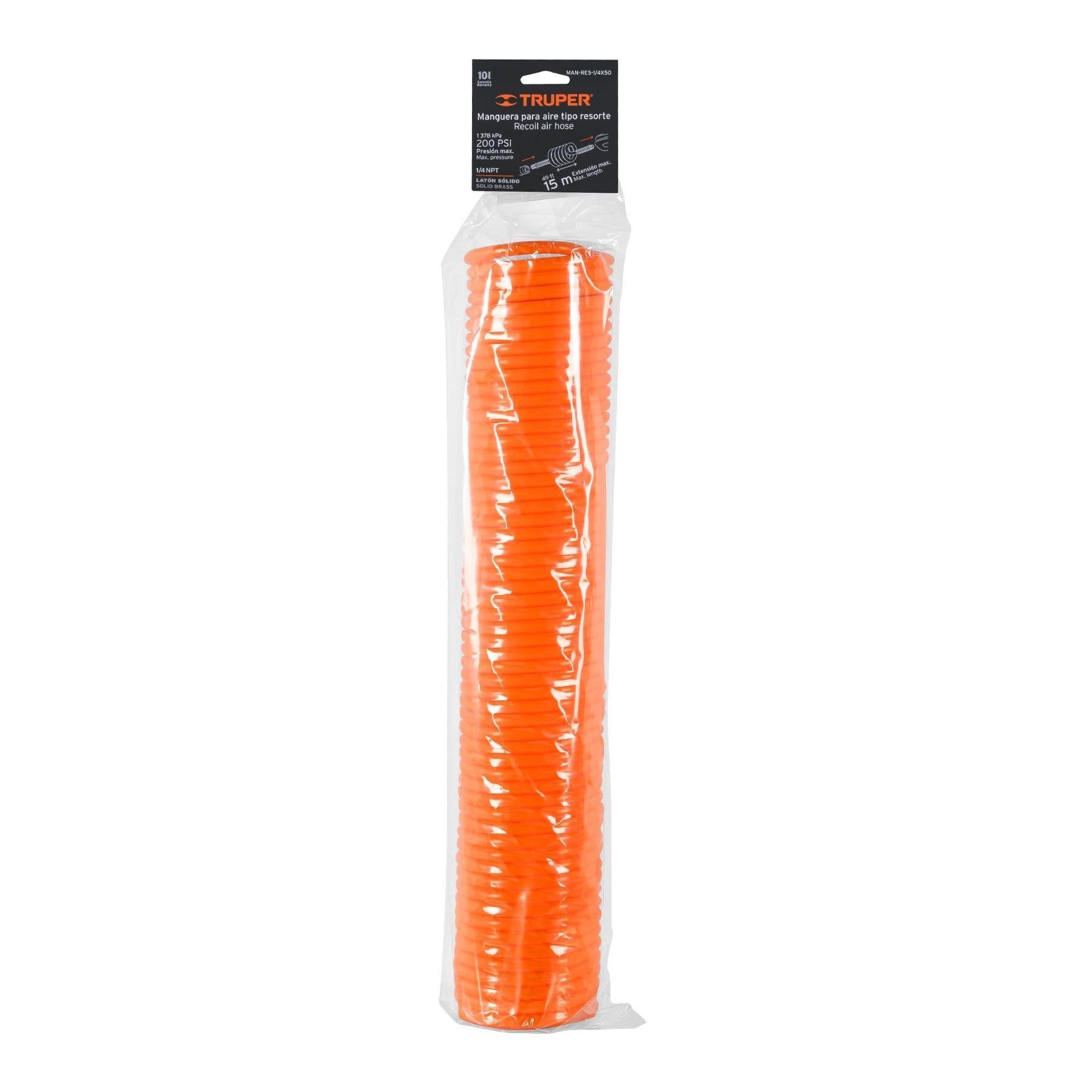 Manguera tipo resorte para compresor 1/4" x 15.2mts Truper-2
