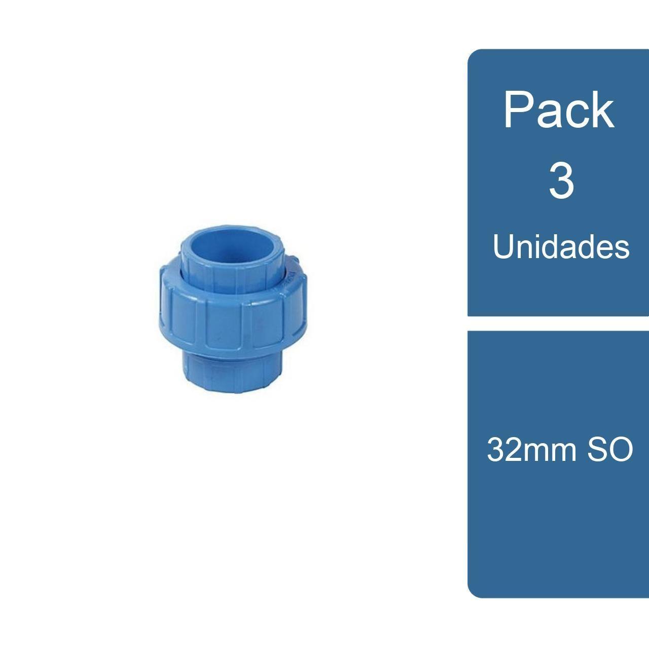 Pack 3 Unión Americana PVC Hidráulico 32mm SO PVC-0