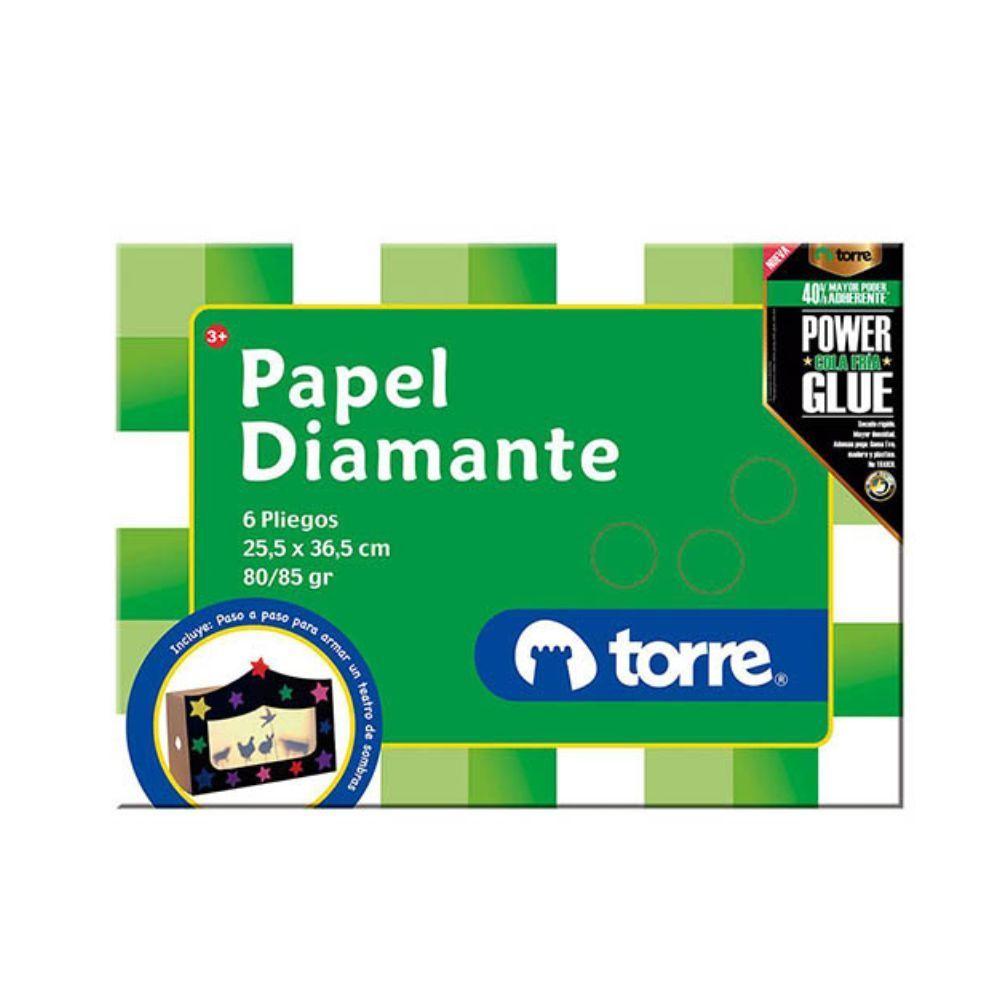 Papel Diamante 6 pliegos 25.5x36.5cms Torre-0