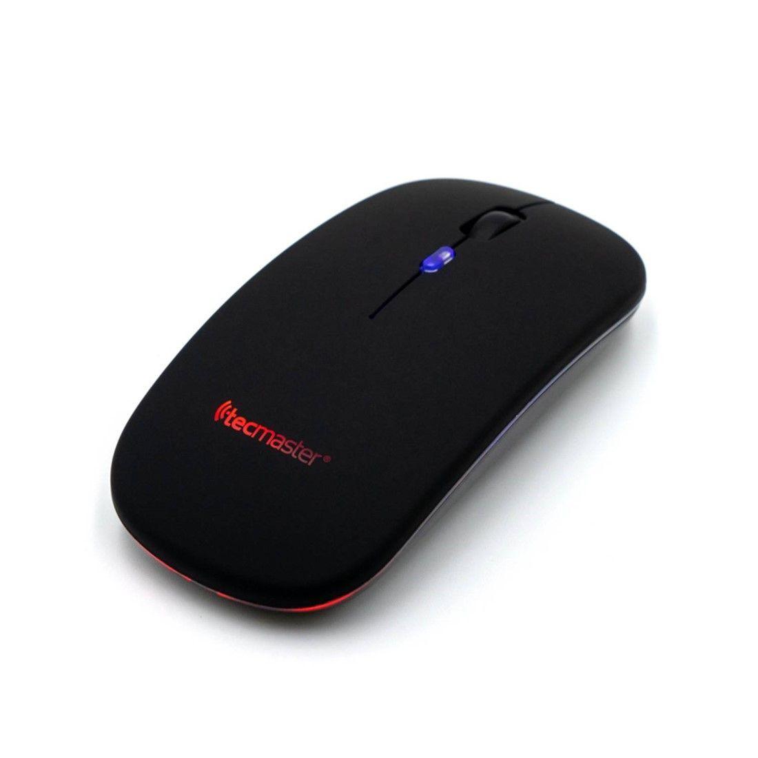 Mouse Inalámbrico Recargable dual Bluetooth Negro Tecmaster-0