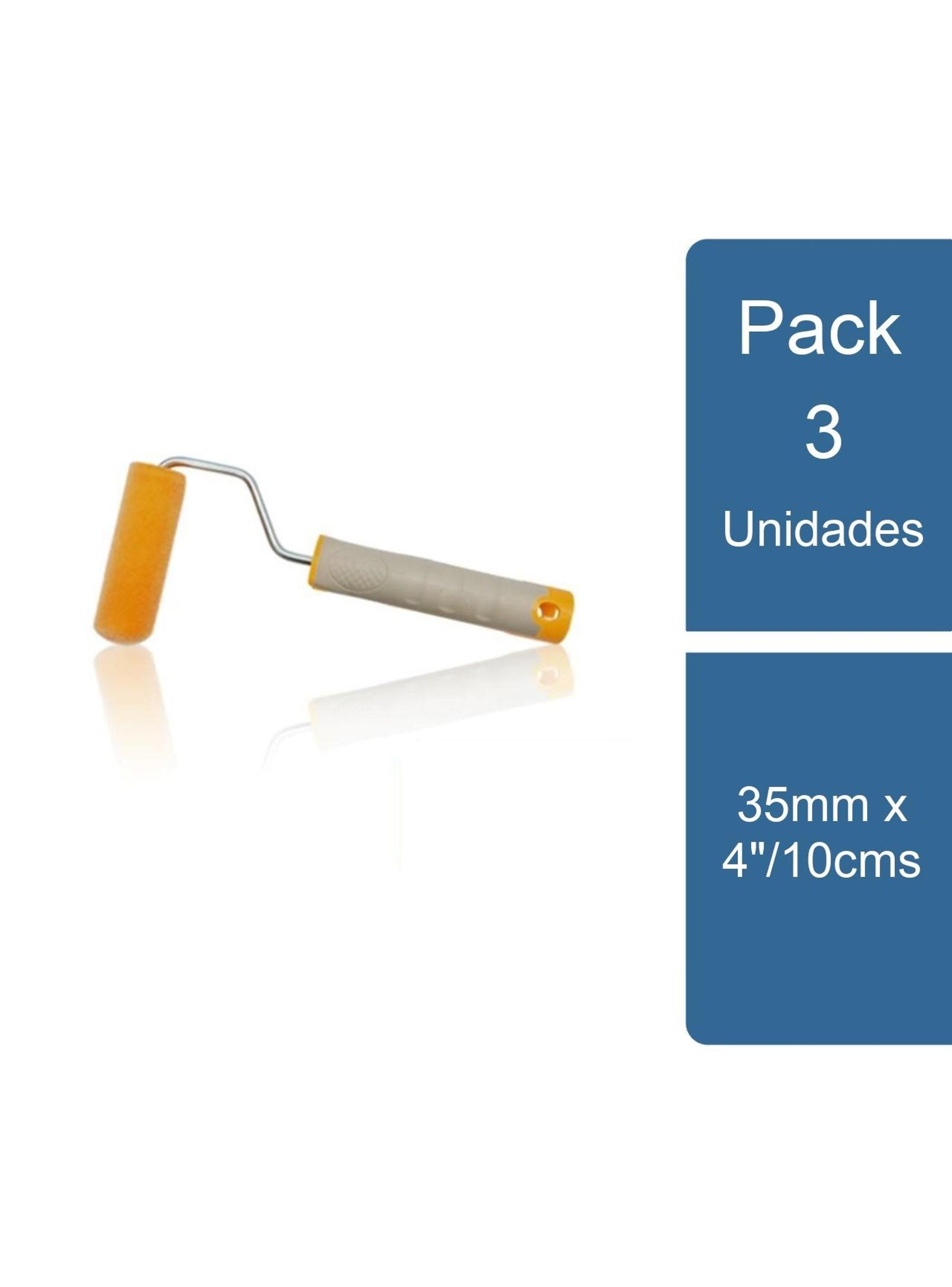 Pack 3 Rodillo Espuma Poliflocada 35mm x 4"/10cms Lizcal-0