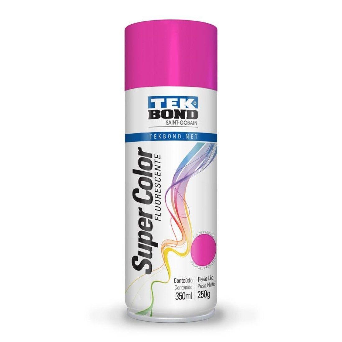 Pintura Aerosol Spray 350ml Fluorescente Rosa Tekbond-0