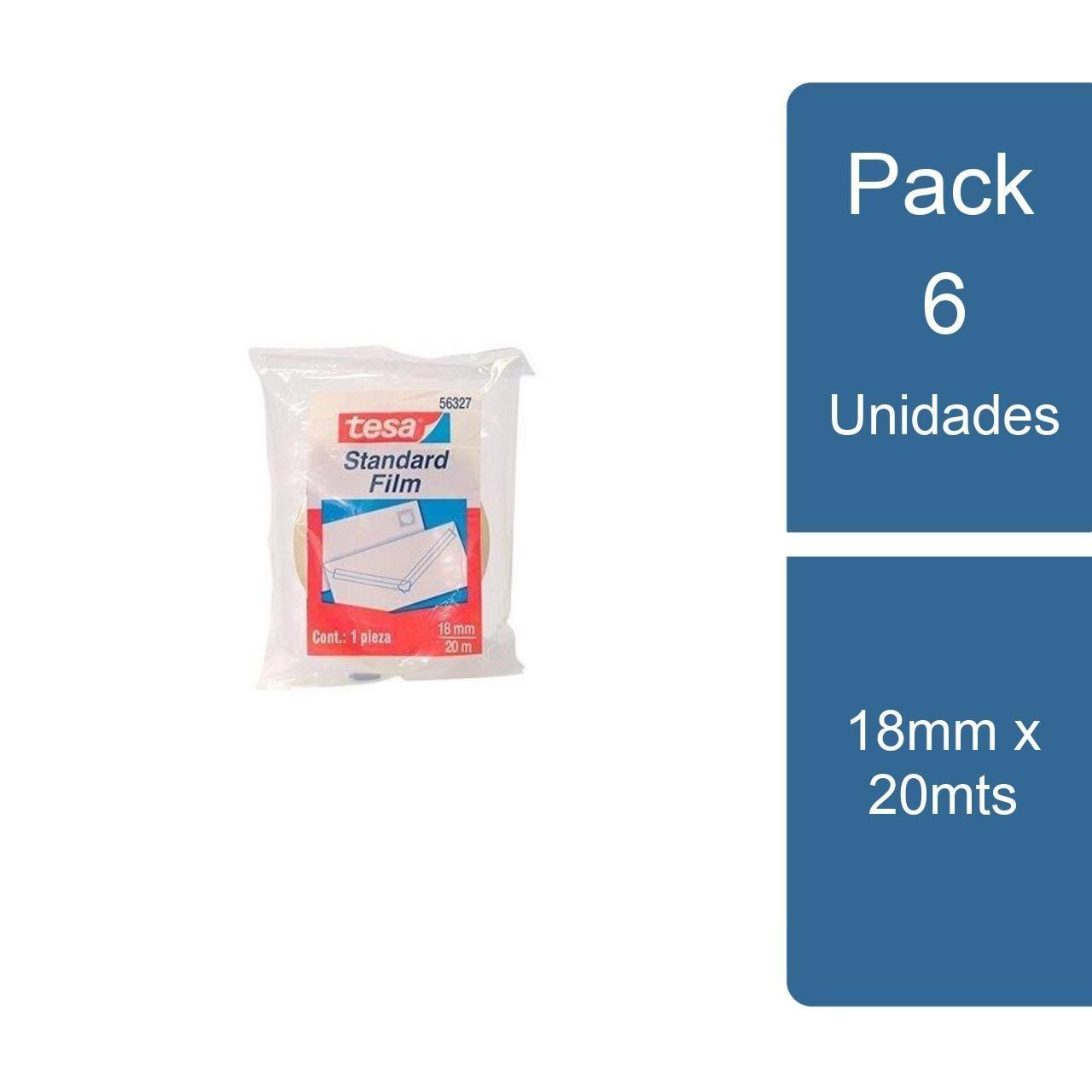 Pack 6 Cintas Adhesivas para Escritorio 18mm x 20mts tesa-0