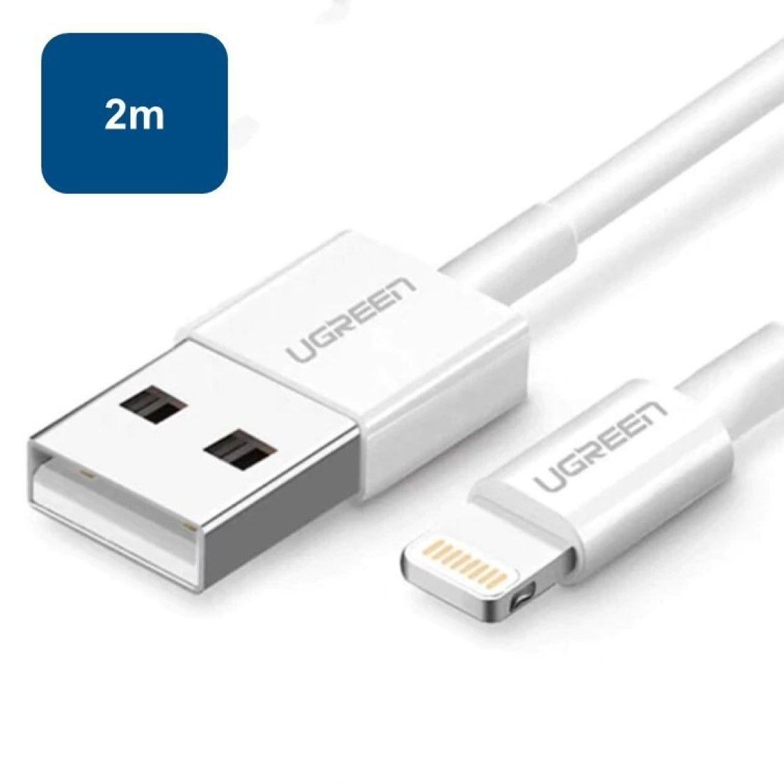 Cable Usb A Lighting (iPhone) Blanco 2mts Ugreen-0