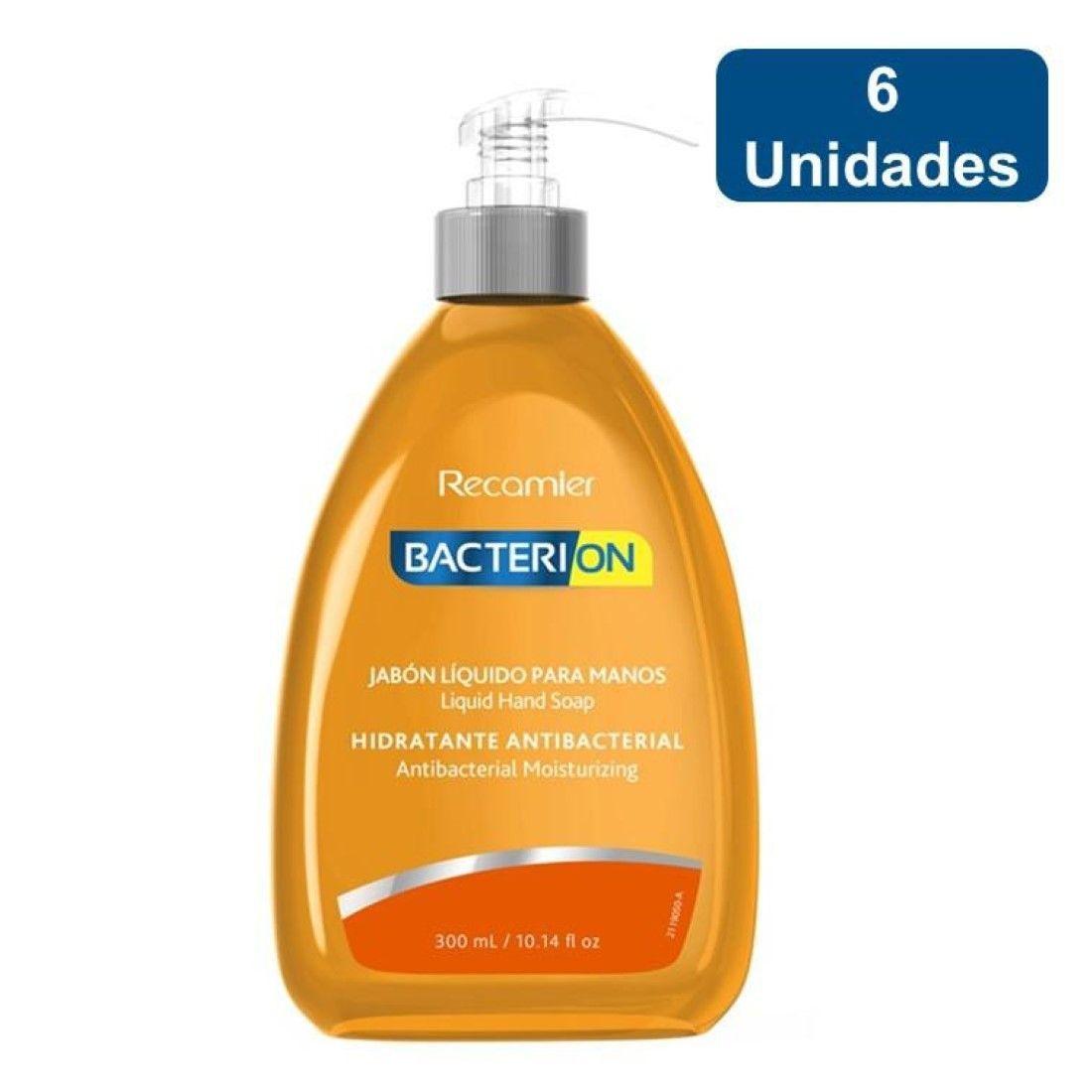 Jabón Hidratante Antibacterial 300ml Original X 6 Bacterion-0