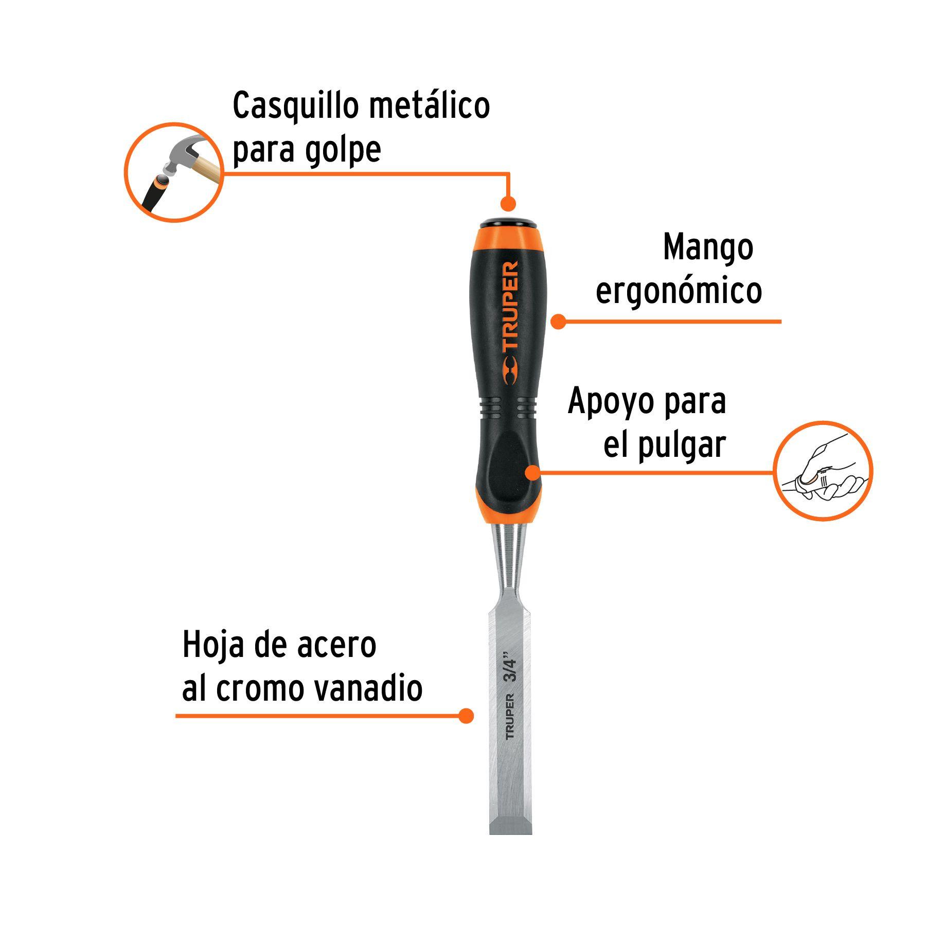 Formón mango confort grip 3/4" - Truper-1