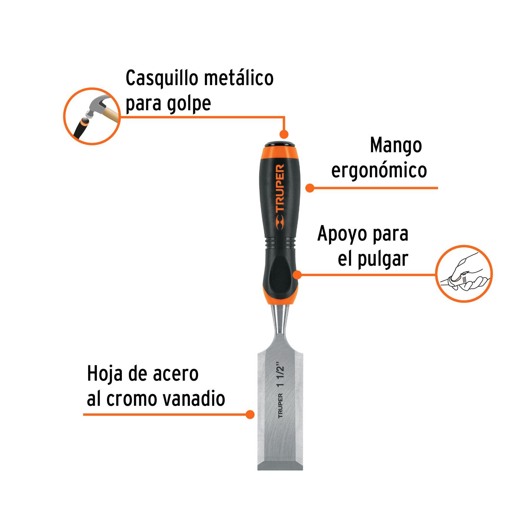 Formón mango confort grip 1.1/2" - Truper-1