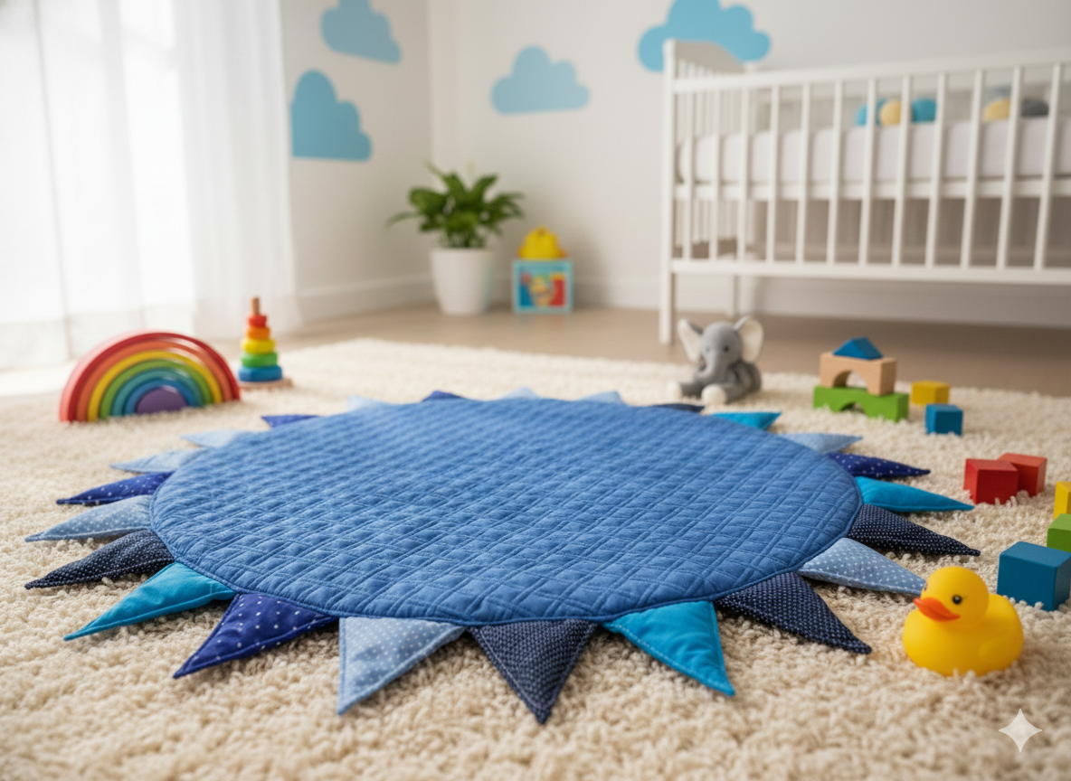 PLAYMAT ALFOMBRA DE JUEGOS REDONDA MODELO AZUL-2