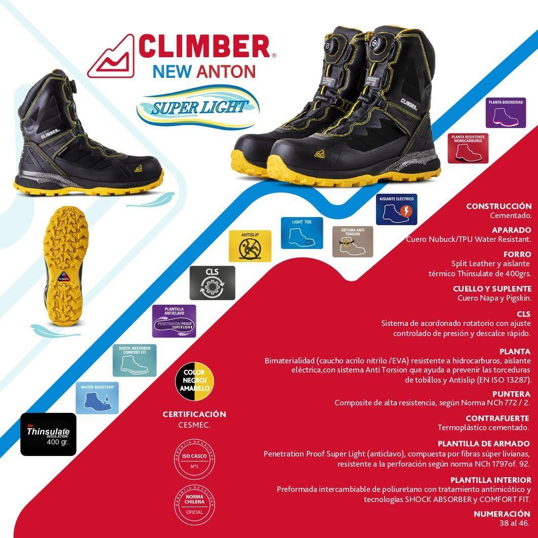 ZAPATO DE SEGURIDAD TIPO BOTA CLIMBER NEW ANTON N-3