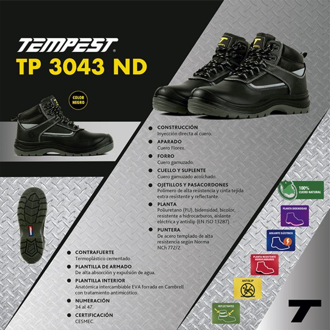 ZAPATO DE SEGURIDAD TIPO BOTIN TEMPEST 3043 ND-3