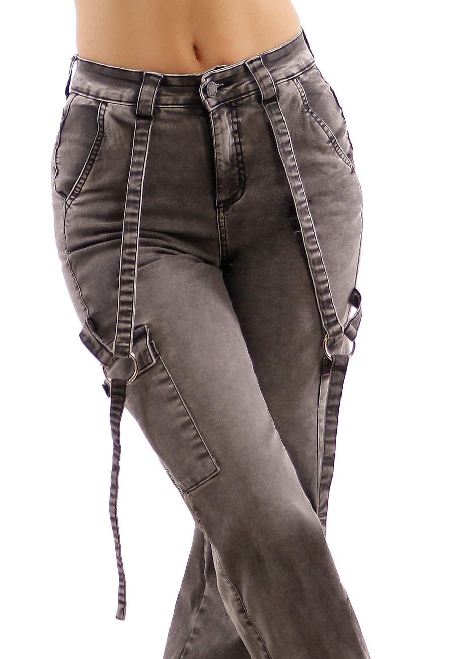 JEANS GRIS CARGO MUJER JE3627GC-2