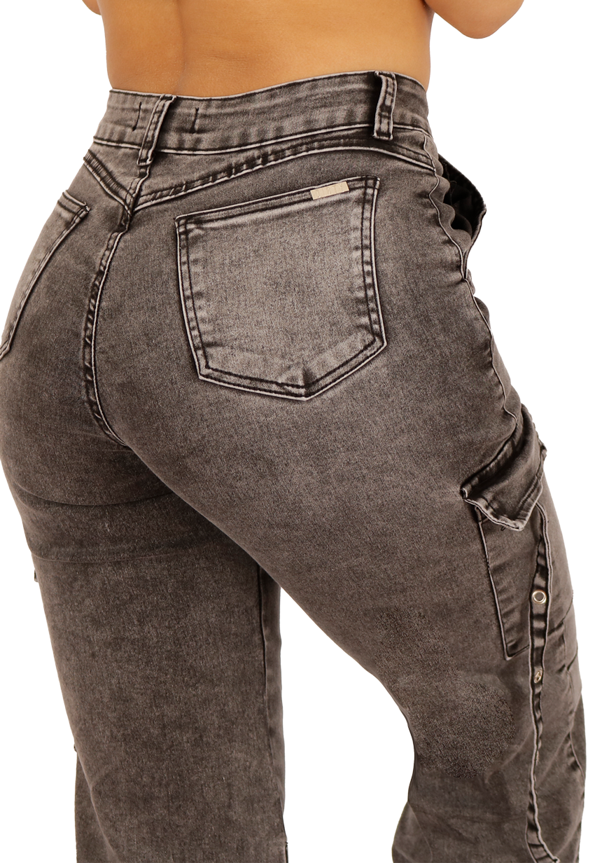JEANS CARGO GRIS MUJER JE3702G-3
