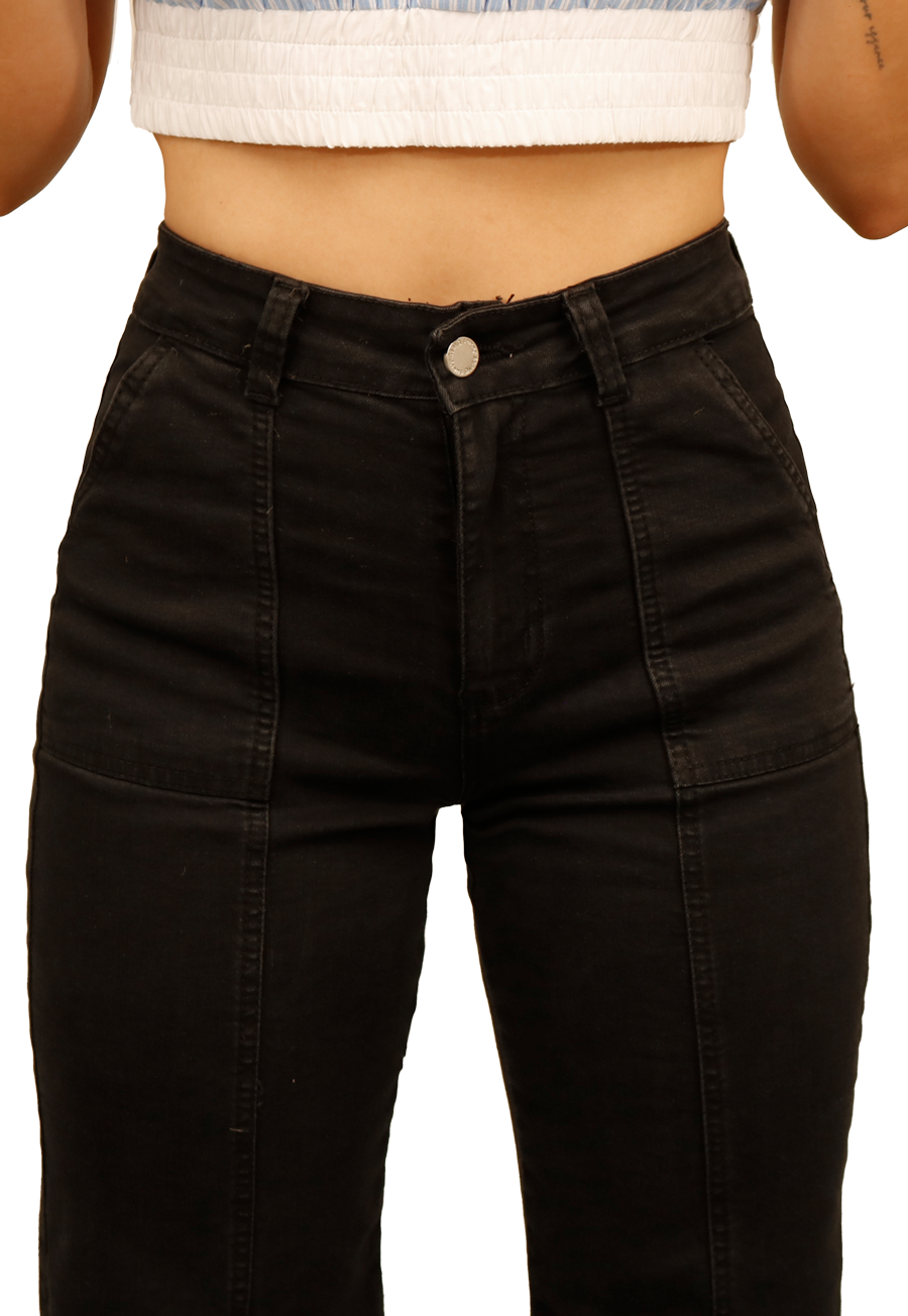 JEANS NEGRO FLARE MUJER JE3903N-2