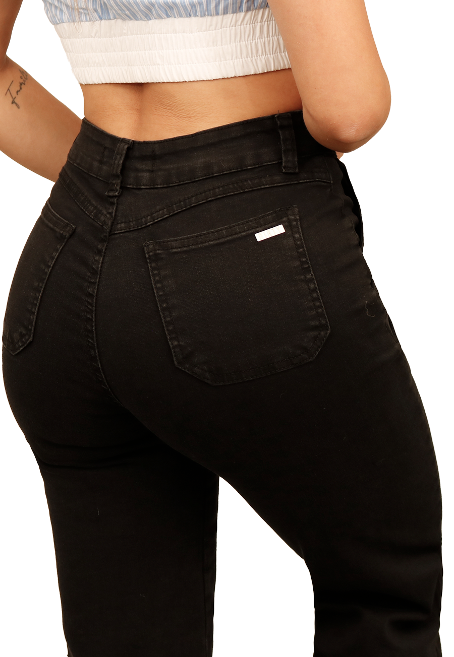 JEANS NEGRO FLARE MUJER JE3903N-3