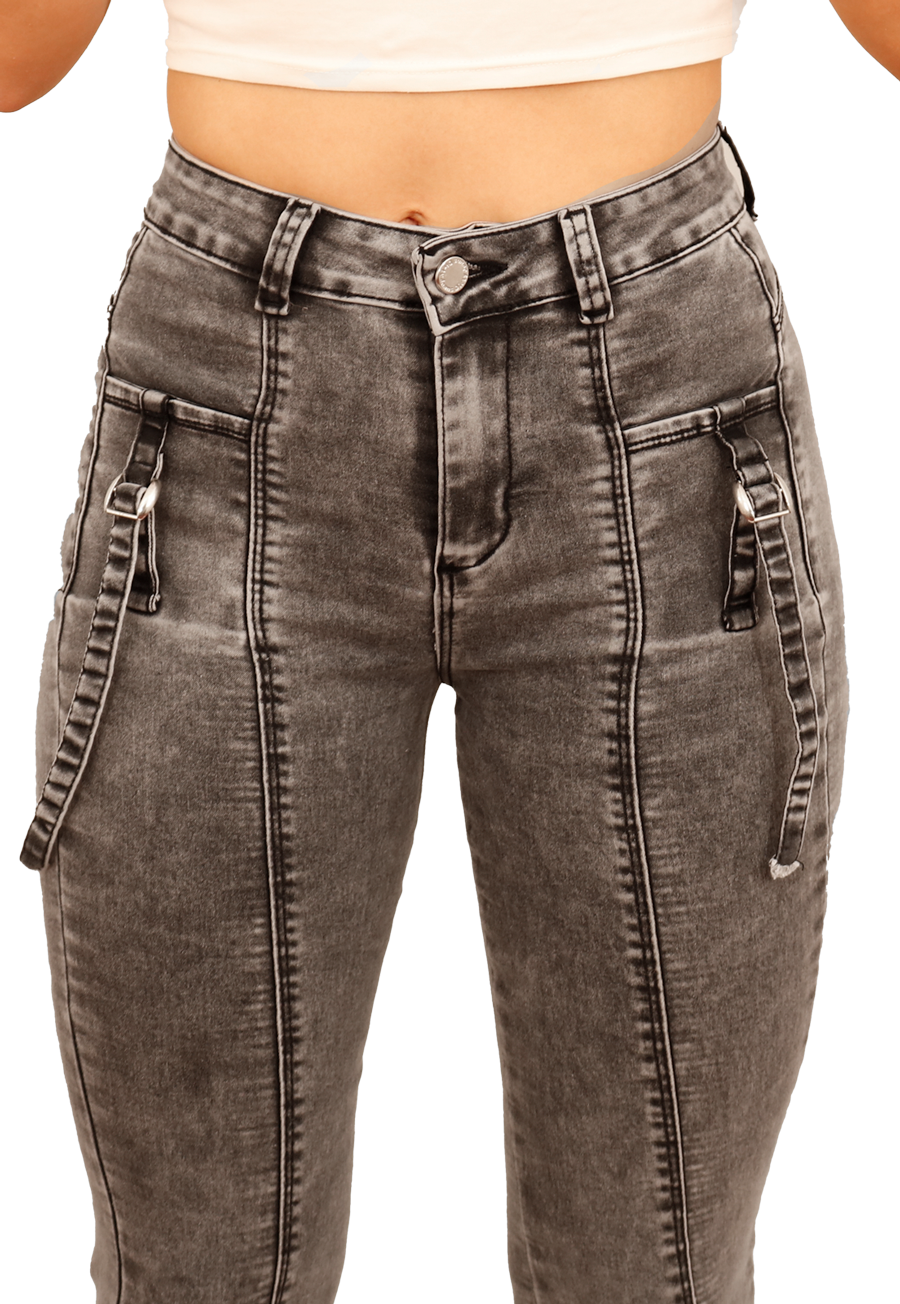 JEANS FLARE GRIS MUJER JE3908G-2