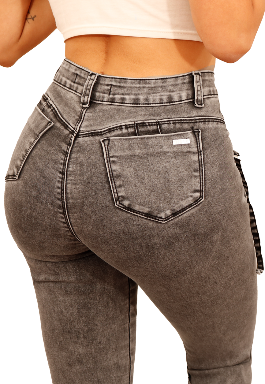 JEANS FLARE GRIS MUJER JE3908G-3