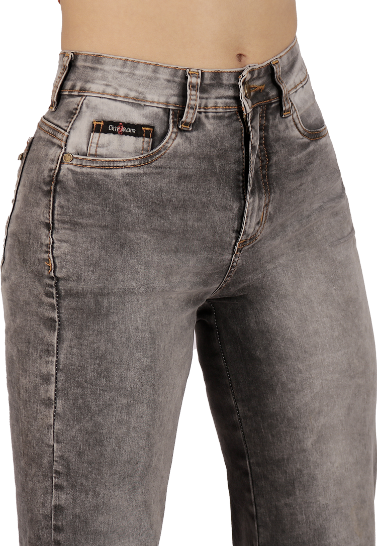 Jeans Flare Gris Mujer-2