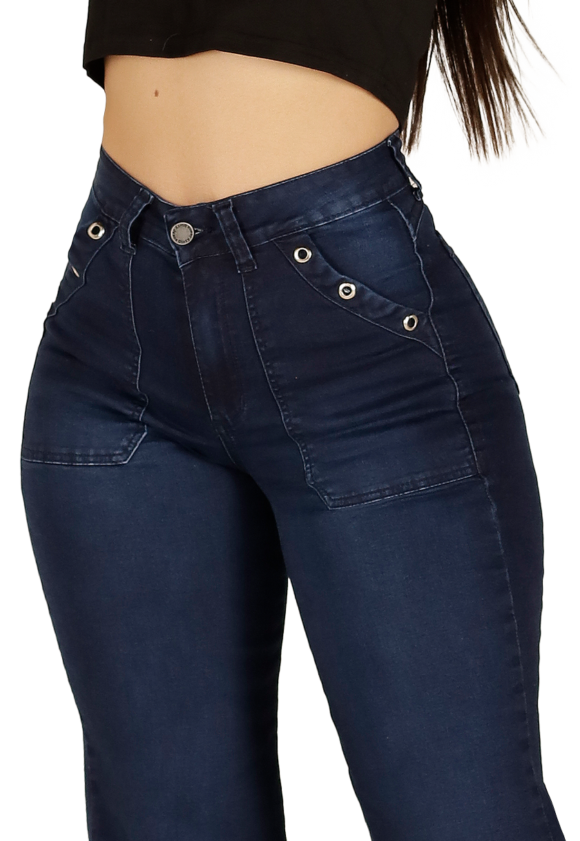 Jeans Flare Azul Mujer Dirty-2