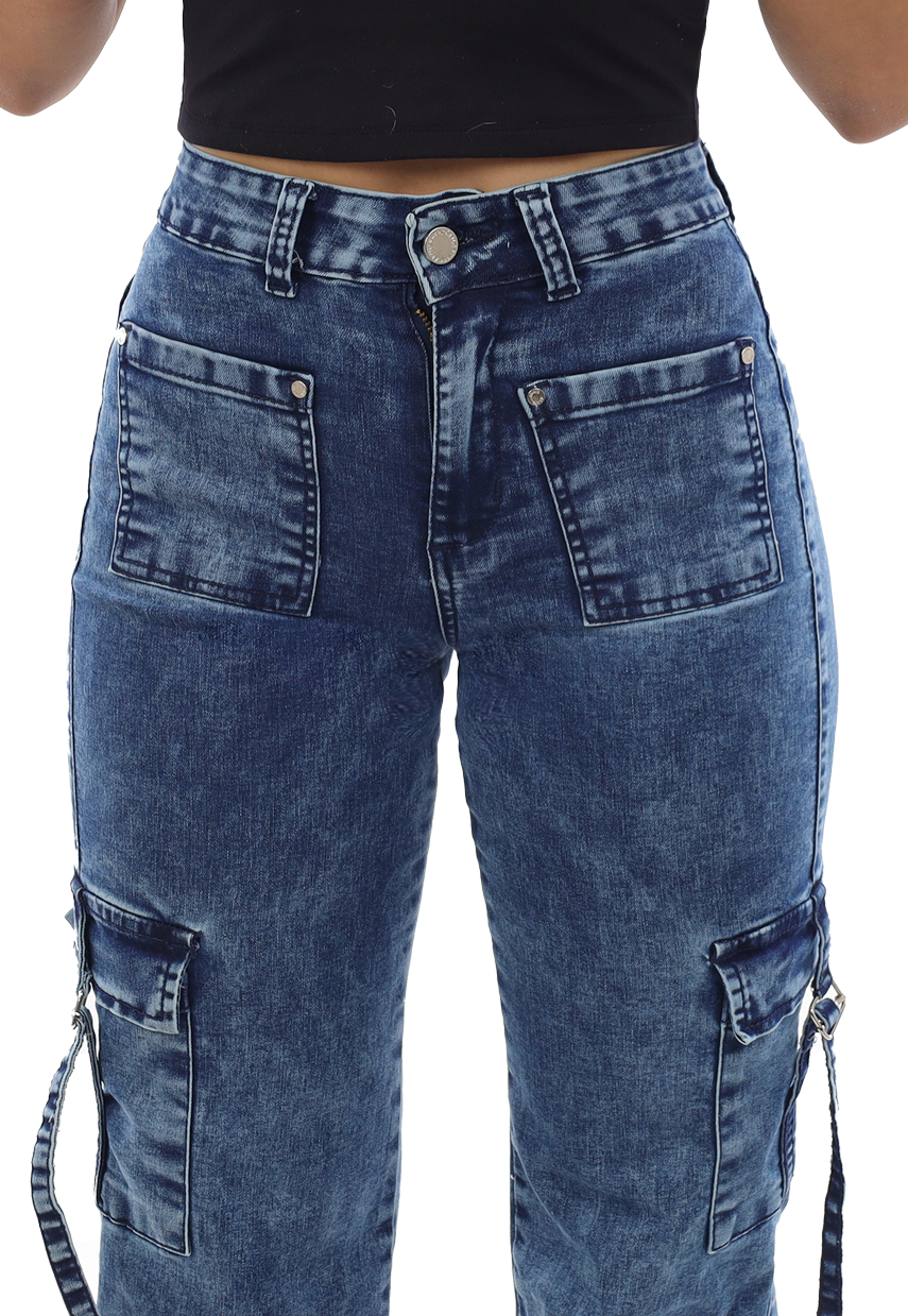 JEANS CARGO AZUL MUJER JE3916A-4