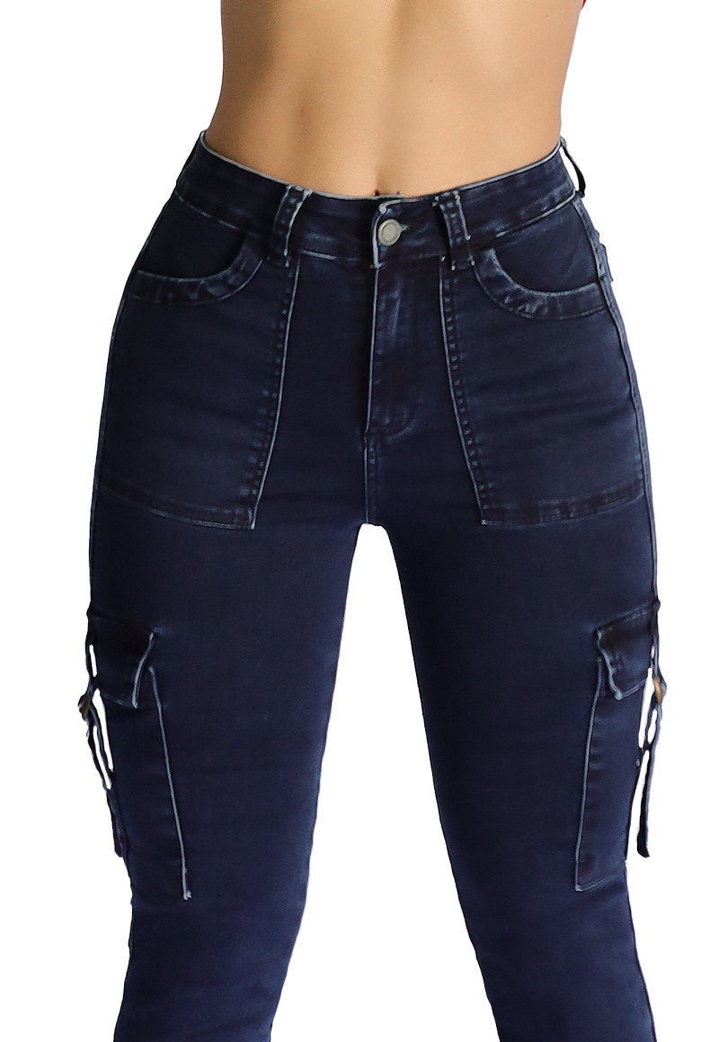 JEANS CARGO PITILLO AZUL MUJER-2